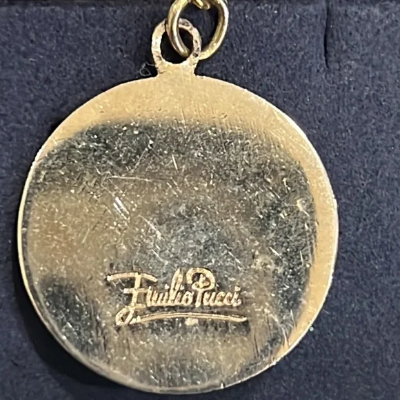 RARE Emilio Pucci Elegant Multicolor Pendant Necklace - Picture 2 of 7